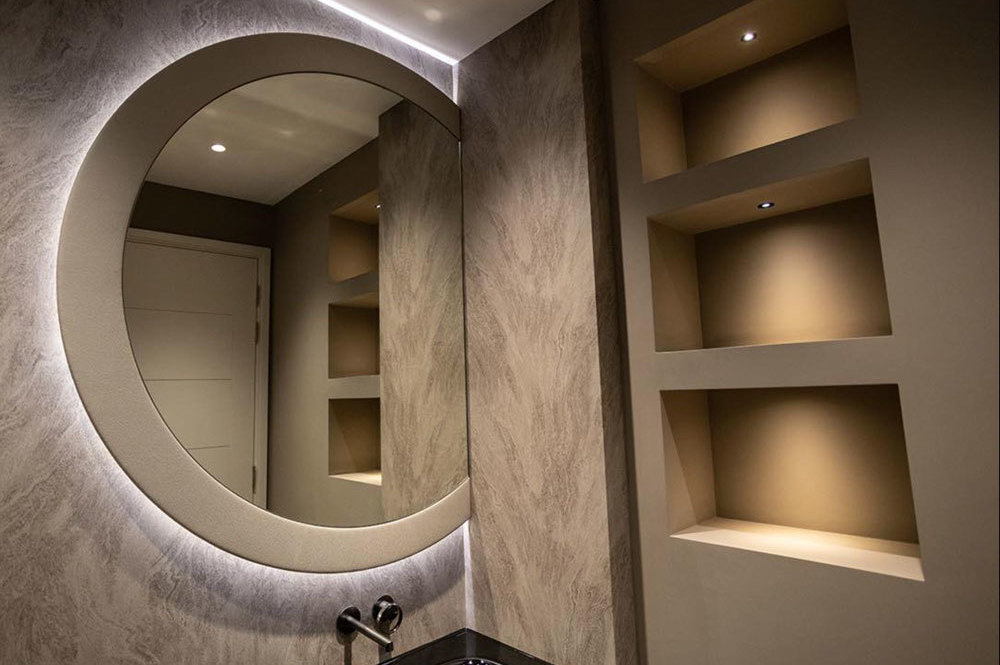 Interior view of luxury bathroom in new build development