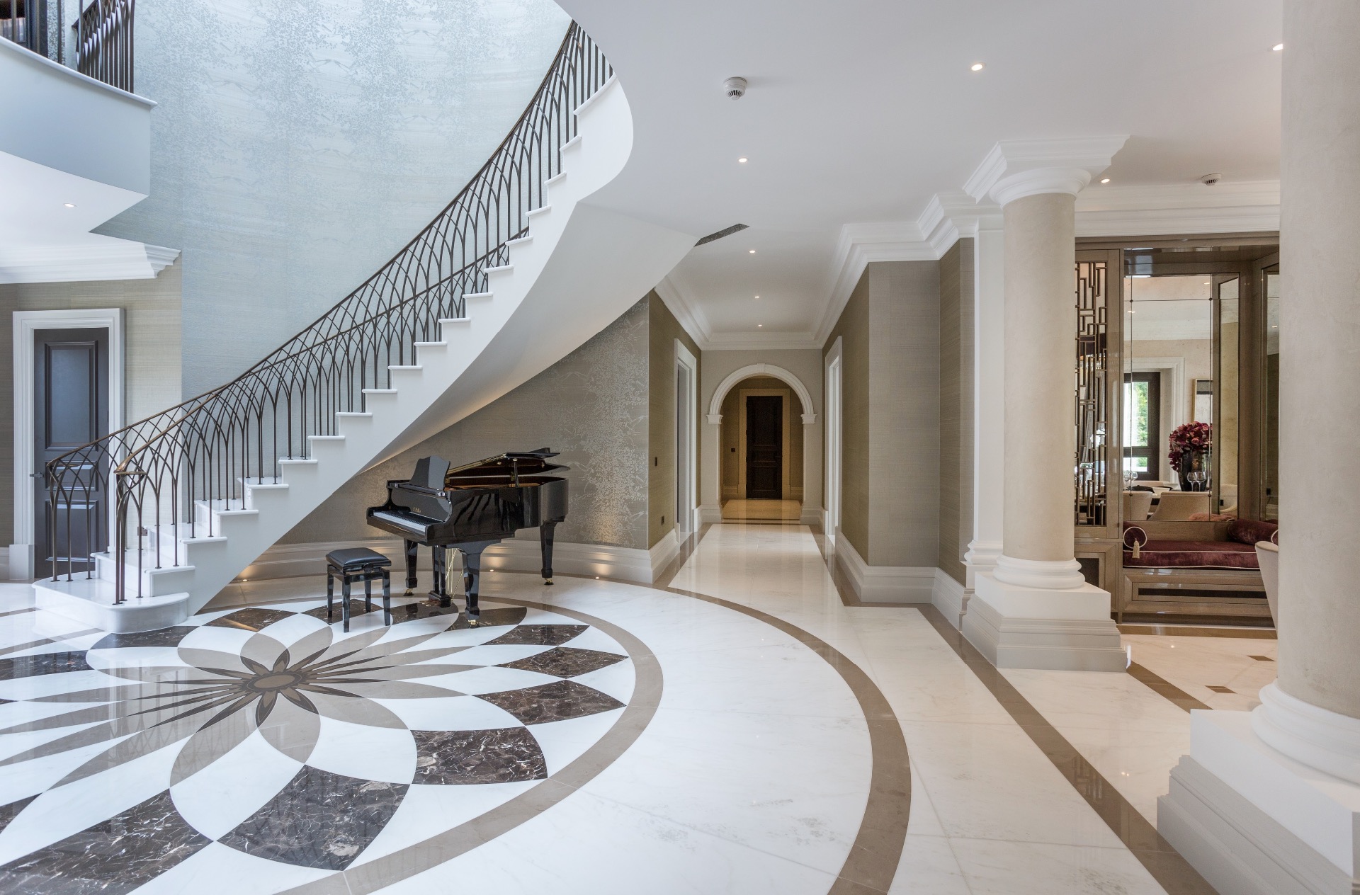 Kings Chase, Oxshott - Curved Precast Concrete Luxury Staircase
